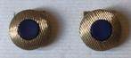 Vintage Oorclips / Clipoorbellen Paars Goud, Ophalen of Verzenden, Goud