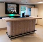 Verrijdbare bar steigerhout voetsteun huisbar thuis balie, Huis en Inrichting, Overige Huis en Inrichting, Verzenden, Nieuw