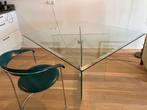 Glazen eettafel design Peter Ghyczy, Huis en Inrichting, Tafels | Eettafels, Ophalen, Gebruikt, Vierkant, Glas