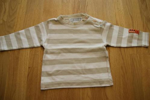 shirtje mt 68 (strepen) knoopjes m.l.m. wit-beige ZN, Kinderen en Baby's, Babykleding | Maat 68, Zo goed als nieuw, Jongetje, Shirtje of Longsleeve
