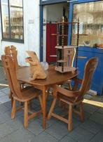 De Puydt diningchairs massive oak brutalisme constructivisme, Ophalen of Verzenden
