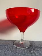 Rode glazen fruitschaal, Ophalen, Schaal, Rond, Glas