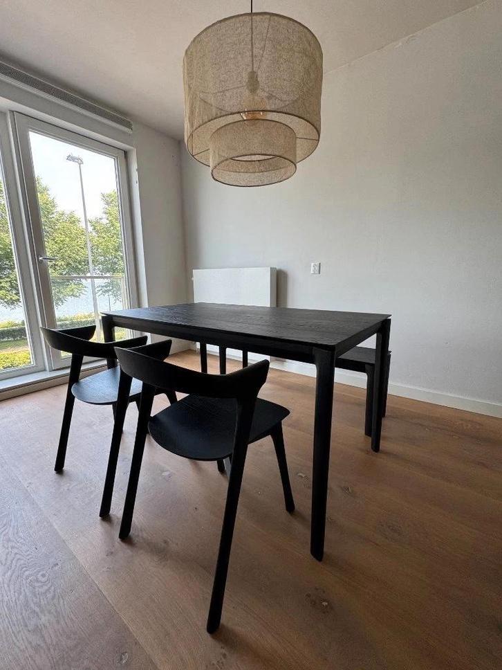 Ethnicraft dining set, Huis en Inrichting, Tafels | Eettafels, Zo goed als nieuw, 50 tot 100 cm, 100 tot 150 cm, Vier personen