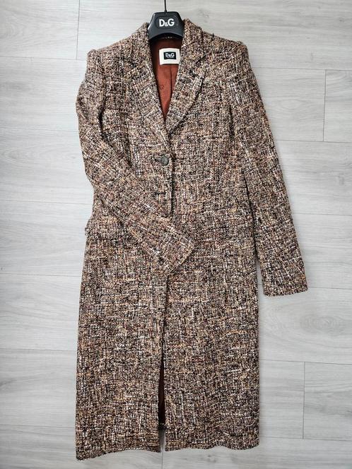 Dolce en Gabbana wollen jas mt 36/38 NL, Kleding | Dames, Jassen | Winter, Zo goed als nieuw, Maat 36 (S), Bruin, Ophalen of Verzenden