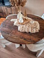 Robuuste ronde tafel 140cm wagonhout, Ophalen