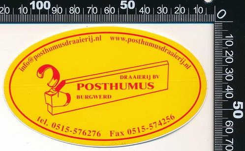 Sticker: Draaierij Posthumus - Burgwerd, Verzamelen, Stickers, Zo goed als nieuw, Bedrijf of Vereniging, Verzenden