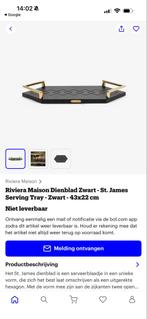 Riviera Maison Dienblad Zwart/Goud, Ophalen of Verzenden, Zo goed als nieuw, Rechthoekig, Overige materialen