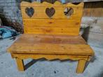 Houten Kinderbankje met Hartjes, Ophalen