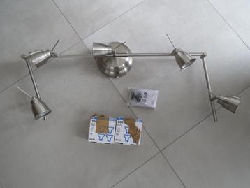 Plafondlamp met 5 spotjes  van Ikea  "Barometer"    (nieuw)  beschikbaar voor biedingen