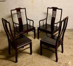 4x Vintage Chinese stoelen - flower & bird- rosewood, Ophalen