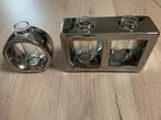 Moderne Zilverkleurige Vazen Setje voor stekjes of bloemetje, Huis en Inrichting, Woonaccessoires | Vazen, Overige materialen
