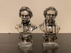 2 verzilverde beeldjes componisten Beethoven en Schubert, Ophalen of Verzenden, Zo goed als nieuw