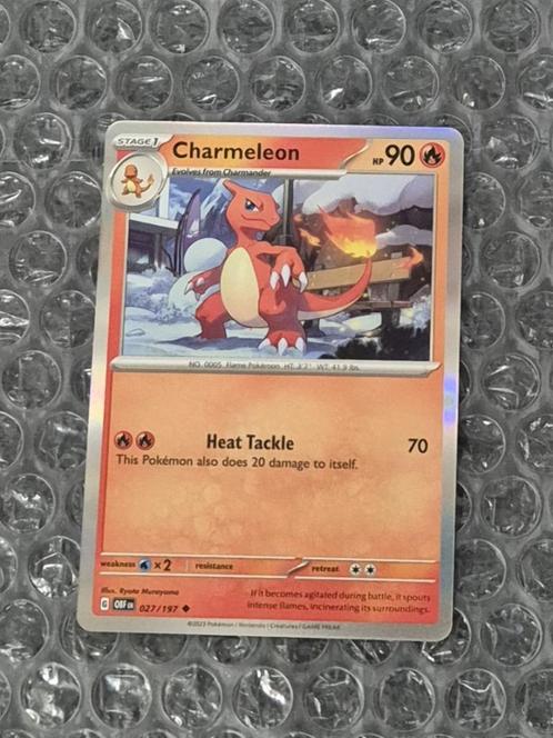 Holo Foil Charmeleon 027/197 Obsidian Flames Promo, Hobby en Vrije tijd, Verzamelkaartspellen | Pokémon, Zo goed als nieuw, Losse kaart