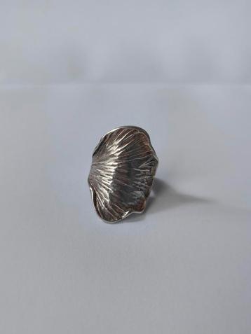 Vintage 925 Organisch Ginkgo Blad Ring beschikbaar voor biedingen