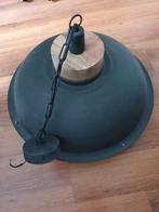 Grote zwarte lamp met koper en mangohout, Huis en Inrichting, Lampen | Hanglampen, Nieuw, Ophalen of Verzenden, Minder dan 50 cm