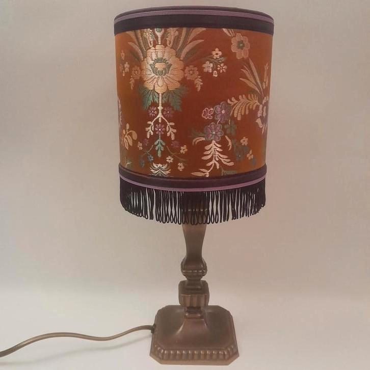Schemerlamp vintage boudoir stijl oranje paars lila, Huis en Inrichting, Lampen | Tafellampen, Nieuw, Minder dan 50 cm, Stof, Ophalen of Verzenden