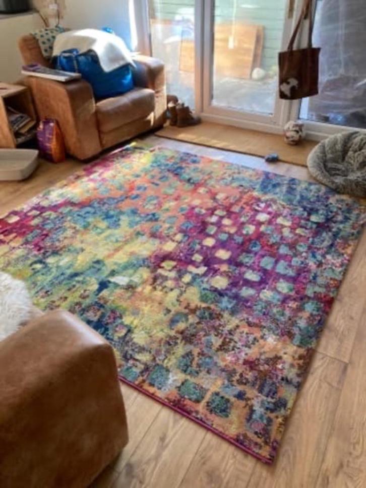 Vloerkleed multicolor 270x370, Huis en Inrichting, Stoffering | Tapijten en Kleden, Zo goed als nieuw, 200 cm of meer, 200 cm of meer