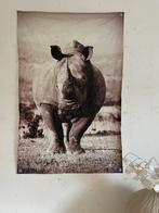 Groot canvasdoek met neushoornprint!, Huis en Inrichting, Woonaccessoires | Schilderijen, Tekeningen en Foto's, Ophalen, Zo goed als nieuw