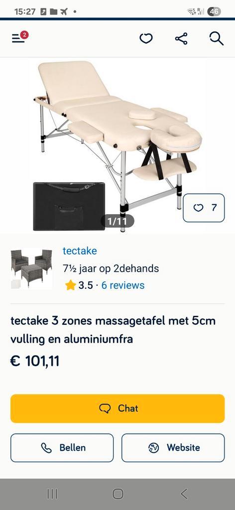 Tectake Massagetafel - 3 Zones - Zo goed als nieuw!, Huis en Inrichting, Woonaccessoires | Overige, Zo goed als nieuw, Ophalen of Verzenden