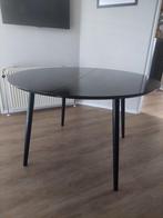 Ronde zwarte tafel 120cm, Huis en Inrichting, Tafels | Eettafels, 100 tot 150 cm, 100 tot 150 cm, Rond, Gebruikt
