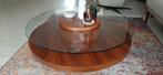 Ronde salontafel met glazen draaibaar blad., Huis en Inrichting, Tafels | Salontafels, Ophalen, 50 tot 100 cm, Rond, 50 tot 100 cm