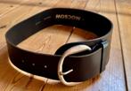 Brede Riem Moscow - Zwart Leer - maat 85 cm, 80 tot 90 cm, 5 cm of meer, Ophalen of Verzenden, Echt leder