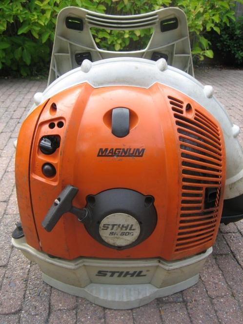 Stihl BR600 Magnum Bladblazer Ruggedragen Benzine 4-Mix, Tuin en Terras, Bladblazers, Gebruikt, Ruggedragen, Benzine, Ophalen