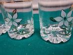 Whisky glazen, vintage, met bloemen opdruk, 3 stuks, Verzamelen, Glas en Borrelglaasjes, Ophalen of Verzenden