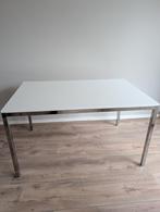 Strakke IKEA TORSBY tafel - chrome & hoogglans wit, Huis en Inrichting, Tafels | Eettafels, Ophalen, Metaal, Gebruikt, 100 tot 150 cm