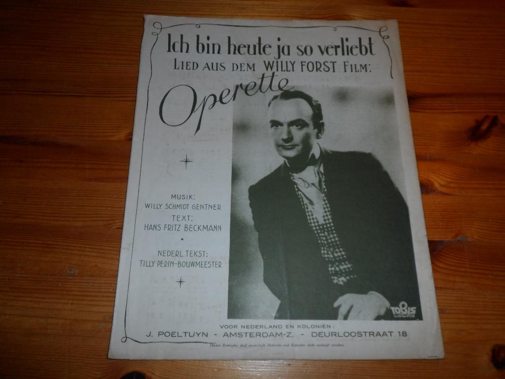 Ich bin heute ja so verliebt - willy schmidt gentner, Muziek en Instrumenten, Zang, Gebruikt, Ophalen of Verzenden, Artiest of Componist