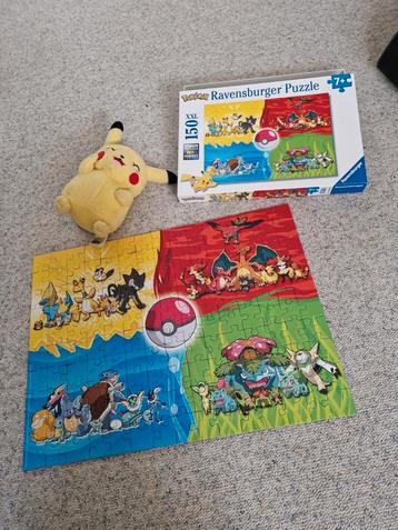 Pokemon puzzel+pikachu knuffeltje beschikbaar voor biedingen
