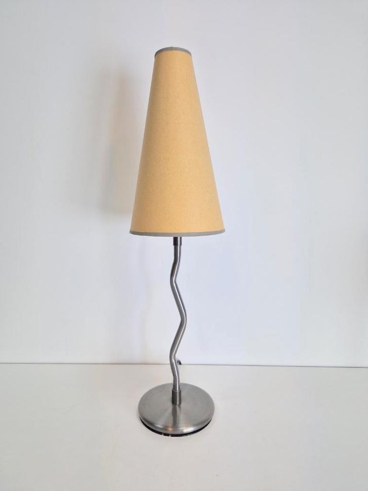 Vintage Squiggle Antimon tafellamp ZigZag  Ikea 1996, Huis en Inrichting, Lampen | Tafellampen, Gebruikt, Minder dan 50 cm, Metaal