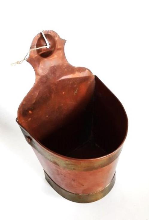 Koperen hangbakje voor zwavelstokjes (819), Antiek en Kunst, Curiosa en Brocante, Ophalen