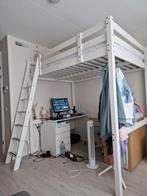 Hoogslaper met lattenbodem en matras, Ophalen, Gebruikt, Hoogslaper, 140 cm