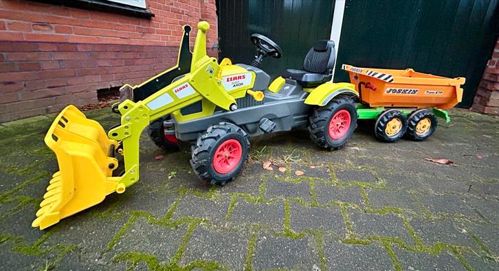Rolly Toys Claas Axion 340 traptractor + Joskin kipper, Kinderen en Baby's, Speelgoed | Buiten | Voertuigen en Loopfietsen, Gebruikt