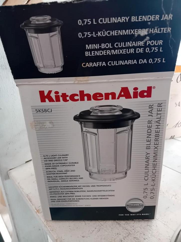 KitchenAid Blender Jar 0.75L, Witgoed en Apparatuur, Keukenmixers, Nieuw, Minder dan 1 liter, 1 snelheid, Vaatwasserbestendig