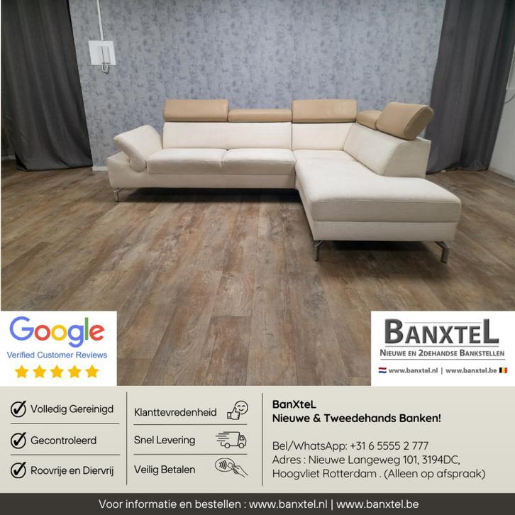 GRATIS BEZORGEN | Mooi Beige MONTEL HOEKBANK, Huis en Inrichting, Banken | Bankstellen, Gebruikt, Hoekbank, Vierpersoons of meer