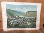 schoolplaat "De Rijn bij Bingen", Antiek en Kunst, Antiek | Schoolplaten, Ophalen of Verzenden, Aardrijkskunde