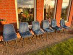 6 Goed zittende eetkamerstoelen te koop, Ophalen of Verzenden, Zo goed als nieuw, Blauw, Vijf, Zes of meer stoelen