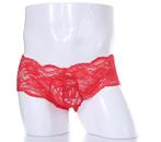 Mannen rode kanten onderbroek / boxer transparante slip, Verzenden, Rood, Boxer
