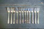 Art Deco Recla Pleet verzilverde gebak vorkjes 12 x, Verzenden, Zo goed als nieuw, Rvs of Chroom, Bestekset