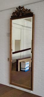 Grote mooie antieke spiegel 252 x 102 kroon geslepen glas, Ophalen, Rechthoekig, 100 tot 150 cm, 200 cm of meer
