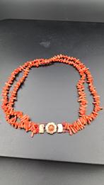 Bloedkoralen halsketting met gouden slot, Sieraden, Tassen en Uiterlijk, Antieke sieraden, Ophalen of Verzenden, Goud, Ketting