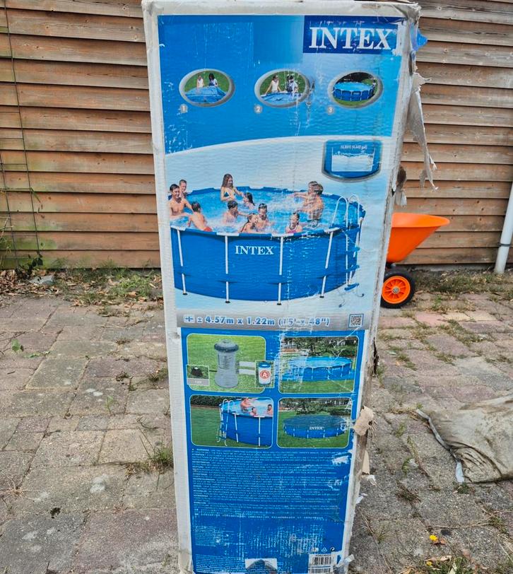 Intex steel 4,57m x 1,22m nieuw in doos incl vele toebehoren, Tuin en Terras, Zwembaden, Nieuw, Opzetzwembad, 120 cm of meer, 400 cm of meer