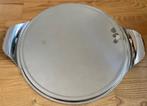Taartplateau taartschaal RVS vintage doorsnee 30 cm 2 stuks, Overige materialen, Gebruikt, Schaal, Rond