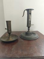 2 Blakers, Huis en Inrichting, Woonaccessoires | Kandelaars en Kaarsen, Ophalen, Bruin, Zo goed als nieuw, Metaal