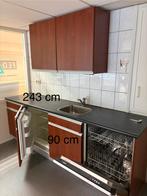 Complete Keuken met Koelkast en vaatwasser, Ophalen, Gebruikt, Bruin, Enkelwandige keuken