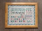 Authentieke letterlap / letterdoek / merklap in lijst, Ophalen of Verzenden