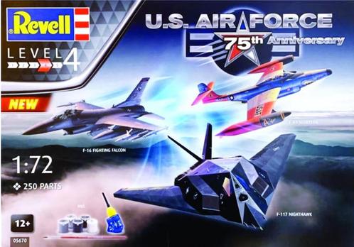 Revell 1/72 US Air Force 75th Anniversary, Hobby en Vrije tijd, Modelbouw | Vliegtuigen en Helikopters, Nieuw, Vliegtuig, 1:72 tot 1:144