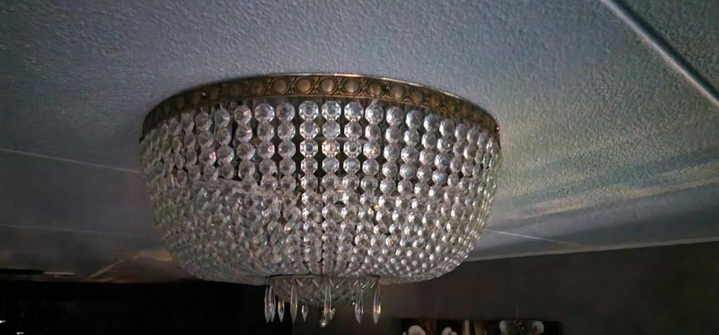 Prachtige set unieke antieke glas zakluchters 85 cm doorsn., Ophalen, Gebruikt, Glas, Hotel Chique, Boutique Chique, Klassiek